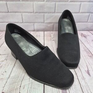 High Lights Payless Womens 6.5W Black Square Toe Block Heel Pumps Shoes Office